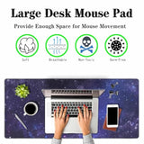 Galaxy Universe Large Gaming Mouse Pad Starry Night Sky Stars Outer Space Long Mousepad Non-Slip Rubber Base Keyboard Mat For Desk,Office,Home 35.4"X15.7"