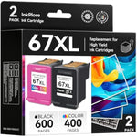 67Xl Ink S Black Color Combo Pack, Compatible For Hp Ink 67, Compatible For Deskjet 2855E 2755E 2700 2700E 2800E 4155E 4255E 2734E 4100 4100E Compatible For Envy 6055E 6000 6400 6455E Printer