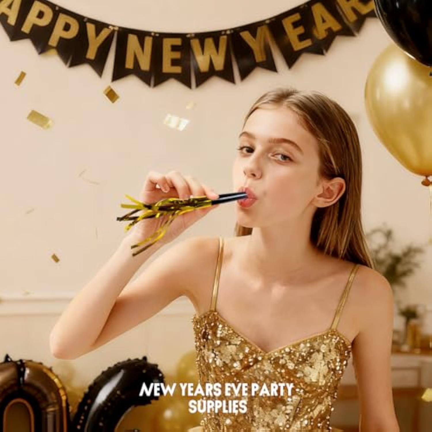 48pcs New Year 2026 Party Supplies Gold Silver Noise Makers Favors