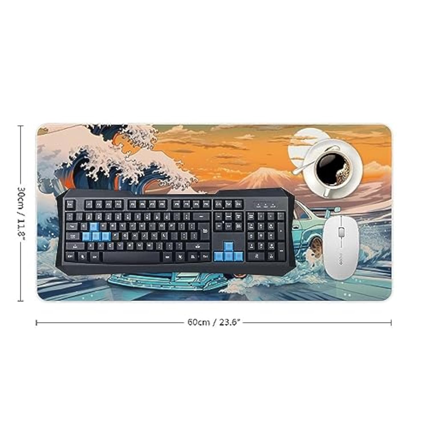 Large Desk Mats On Top Of Desks Pad Big Mousepads Gaming Cool Mouse Pads For Desktop Office Supplies Accessories R33 Great Wave Japanese Jdm Car 23.6 X 11.8 Inch
