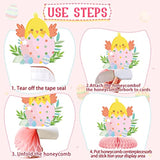 9Pcs Easter Honeycomb Centerpieces Party Decorations,Happy Easter Bunny Easter Egg Centerpieces 3D Table Honeycomb For Spring Easter Rabbit Photo Prop Party Supplies