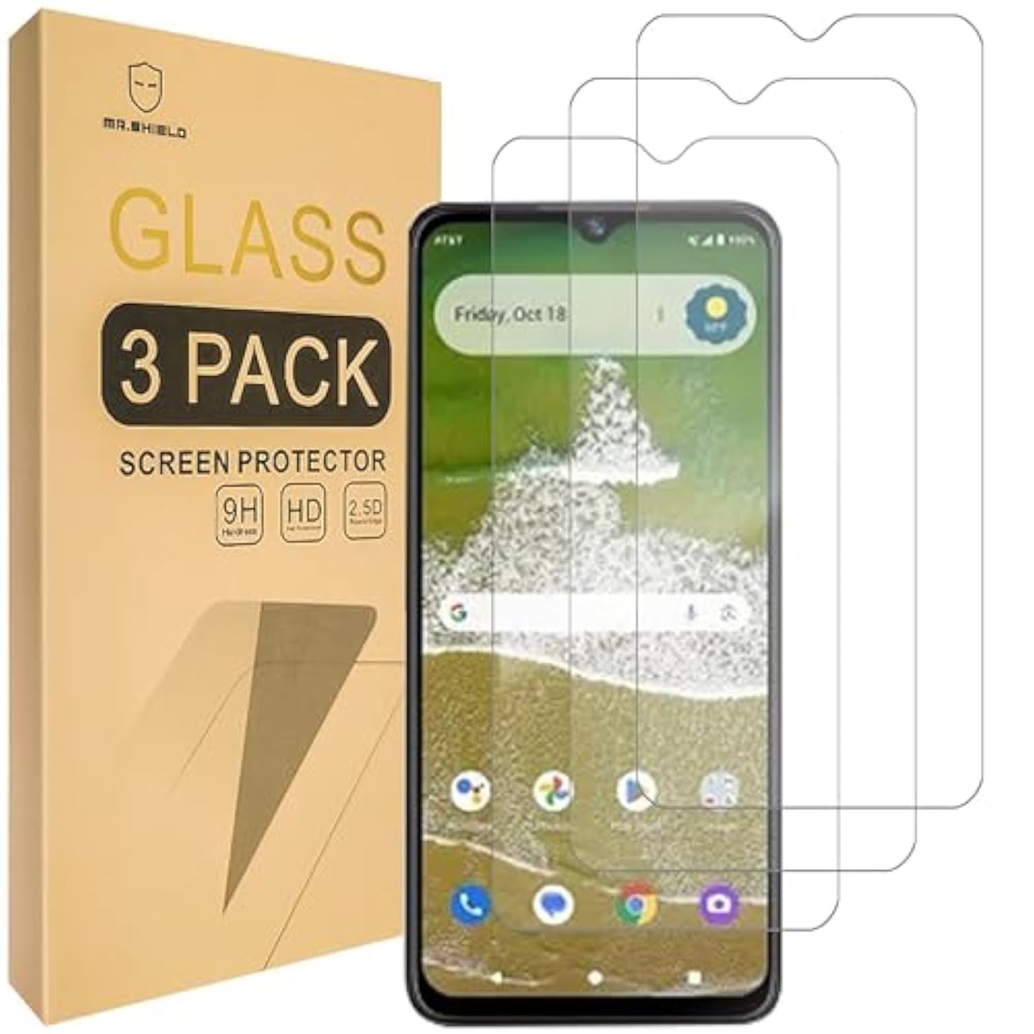 Screen Protector Compatible With At&T Vista 2 [Tempered Glass] [3-Pack] [Japan Glass With 9H Hardness]