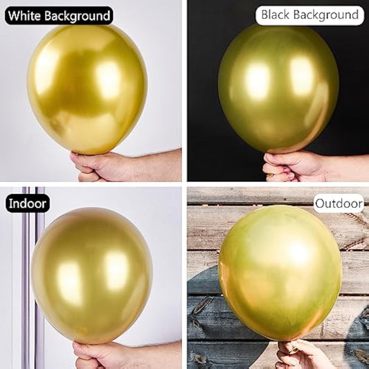 Metallic Gold Balloons 100 Pcs 12 Inch Chrome Gold Latex Balloons For Graduation Baby Shower Gender Reveal Christmas Wedding New Year Anniversaries Birthday Party Decorations Gold-G101