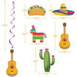 20-Pack Mexican Fiesta Hanging Swirls Colorful Taco Party & Cinco de Mayo Decorations
