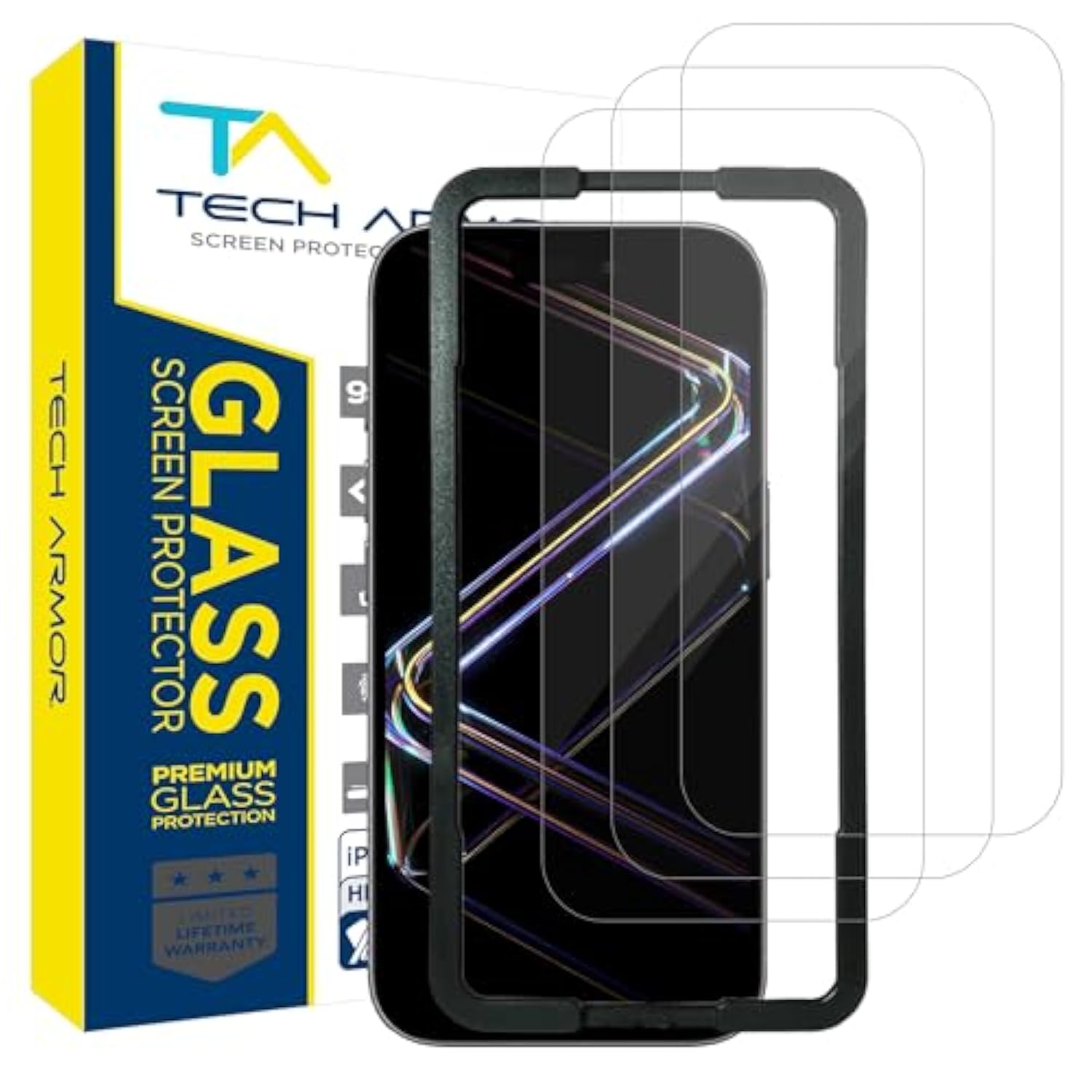 Tech Armor for iPhone 17 Pro Max Screen Protector 6.9 inch- Ballistic Tempered Glass, Case Friendly, Sensor Protection, HD, 9H Hardness, 3 Pack