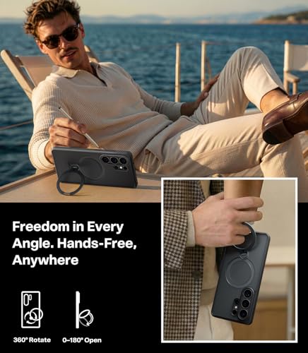 TORRAS Q3 Spin for  Galaxy S26 Ultra Case with 360 Magnetic Stand, Compatible with Magsafe, 4X Military-Grade Shockproof S26 Ultra Phone Case