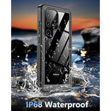 For Samsung Galaxy S24 Ultra Case Waterproof, S24 Ultra Case With Built-In Screen Protector [Support Fingerprint Unlock][360°Full Body Guard][12Ft Military Grade] S24 Ultra Phone Case (Black)