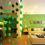 Glitter Green Paper Garland Circle Dot Banner 40ft Party Decorations