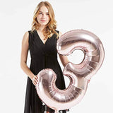 40Inch Rose Gold Foil 36 Helium Jumbo Digital Number Balloons, 36Th Bi