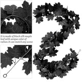 4Pcs Black Leaf Garland - 23.6Ft Hanging Maple Vines for Halloween, Thanksgiving & Party Decor