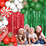 153pcs Christmas Balloon Garland Kit Red White Green Party Decor