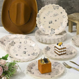 100 Pcs Cowboy Party Plates Decorations Western Cowboy Birthday Paper Plates Disposable Rodeo Bachelorette Party Dinner Tableware Set For Western Themed Birthday Baby Shower Decorations