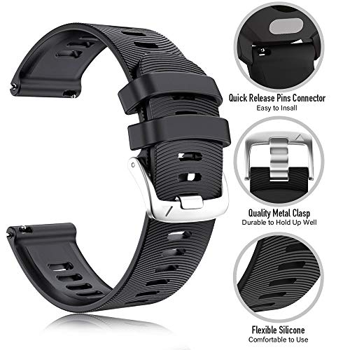 for Garmin Forerunner 245/165/55/645 Watch Band, 20mm Silicone Sport Watch Band Compatible with Garmin Vivoactive 5/3/Venu 2 Plus/Sq 2, for Galaxy