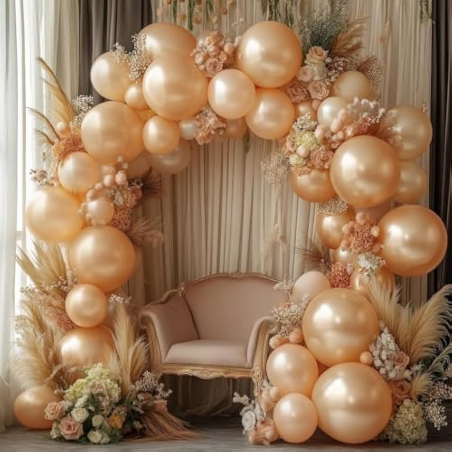 Nude Balloons Different Sizes Double Stuffed Apricot Balloon Garland P