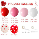 143 Pcs Valentines Day Balloons Arch And Garland Red Pink White Balloons Red Heart Love Aluminum Film Balloon Valentine'S Day Party Wedding Supplies