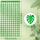 3-pack jungle leaf foil fringe curtains 3.3x6.6ft for safari party decor