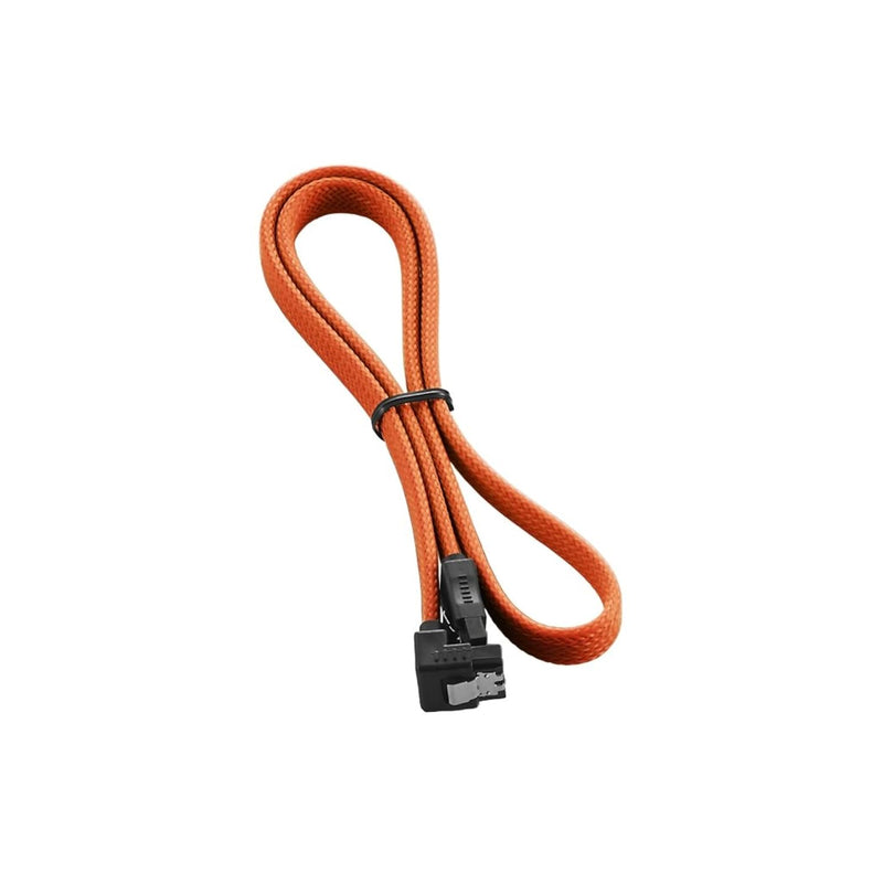 CableMod ModMesh Sleeved Right Angle SATA 3 Cable (Orange, 60cm)