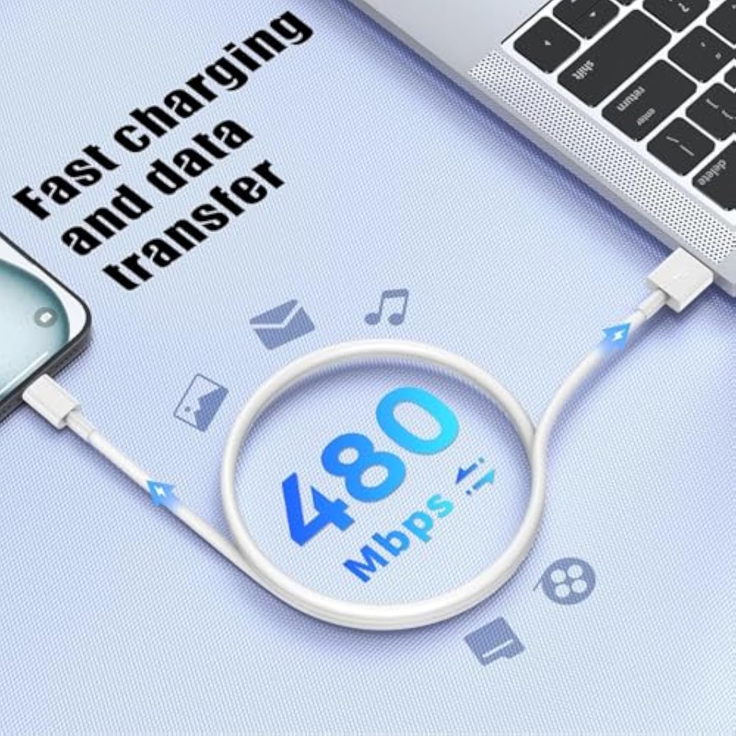 2Pack 6Ft Car Carplay Cable For Apple Iphone 17 Pro Max/17 Air/16 Pro/15 Plus, Long Usb A To Usb C Carplay Charger Cord, Ipad Pro 12.9/11,10Th, Air 5Th/ 4Th,Ipad Mini 6Th Gen Charging Cable 6 Feet