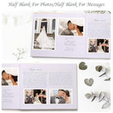 Embroidered Fabric Guest Books - Elegant Wedding Guest Book - Perfect For Wedding Receptions, Birthdays And Special Events - Baby Shower Guest Book With 200 Pages Blank And Lined For Sign-In And Photo