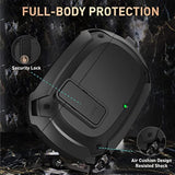 Compatible With Beats Studio Buds/Buds+ Case Cover 2021/2023, [Secure Lock] Cool Beats Studio Buds Plus Protective Shell Men Women With Keychain For New Beats Studio Ear Buds Case - Black[Case Only]