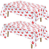 2 Pcs 54 X 108 Inch Crab Boil Party Table Cloth Summer Seafood Party Supplies Plastic Crab Tablecover Decorations Rectangular For Sea Animals Dining Kitchen Centerpiece