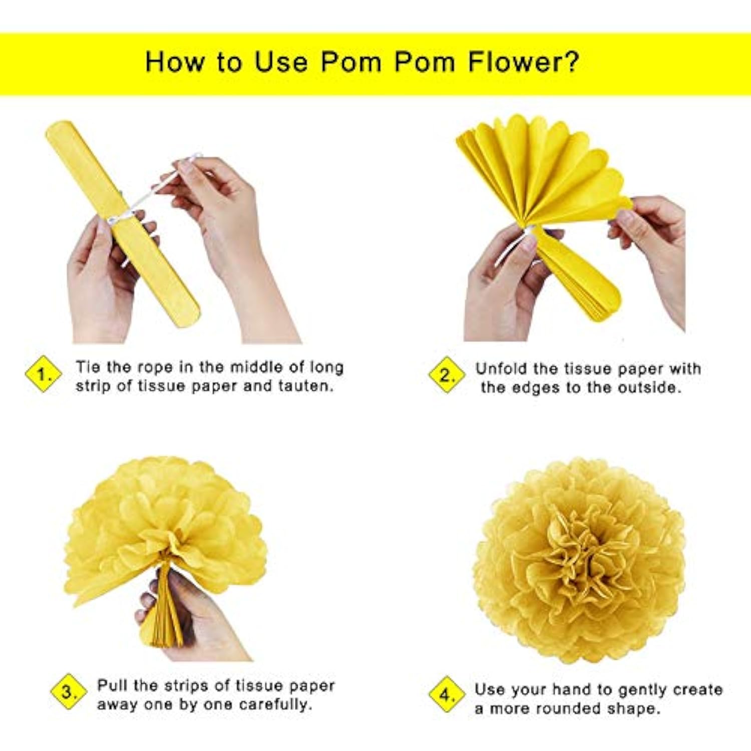 Birthday Decorations, Happy Birthday Party Supplies Bunting Banner For Men Women Navy Blue Yellow Confetti Latex Balloons Paper Pom Poms Hanging Swirls 13Th 16Th 18Th 21St 30Th 40Th