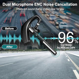 Bluetooth Headset V5.1,Wireless Bluetooth Earpiece with CVC8.0 Dual Mic Noise Cancelling,500mAh Battery for 110H Work Time,Handsfree Earphones for