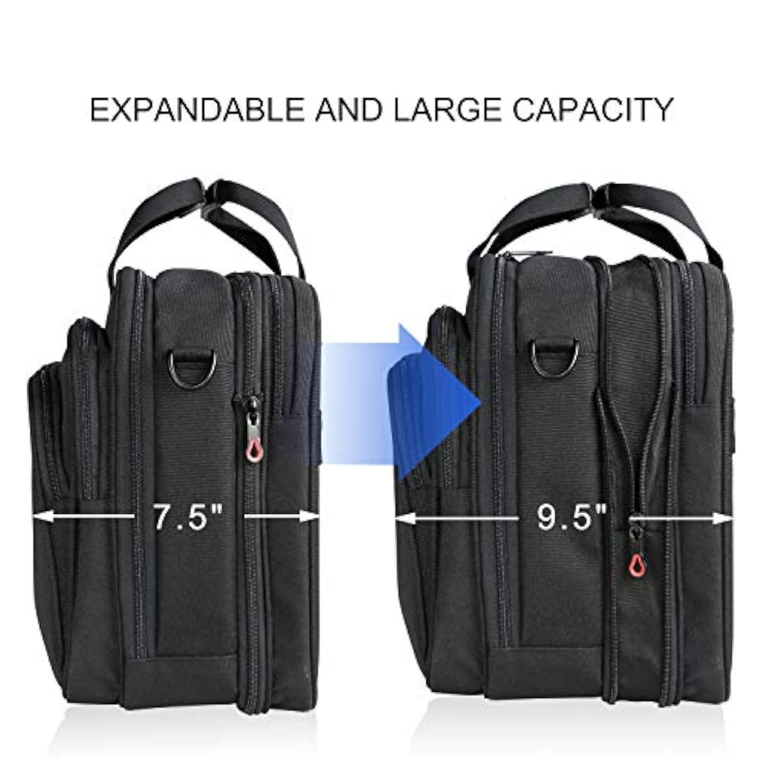 Laptop Bag Premium Laptop Briefcase Fits Up To 17.3 Inch Laptop Expandable Waterrepellent Shoulder Messenger Bag Computer Bag For Travel/Business/Men/Womenblack