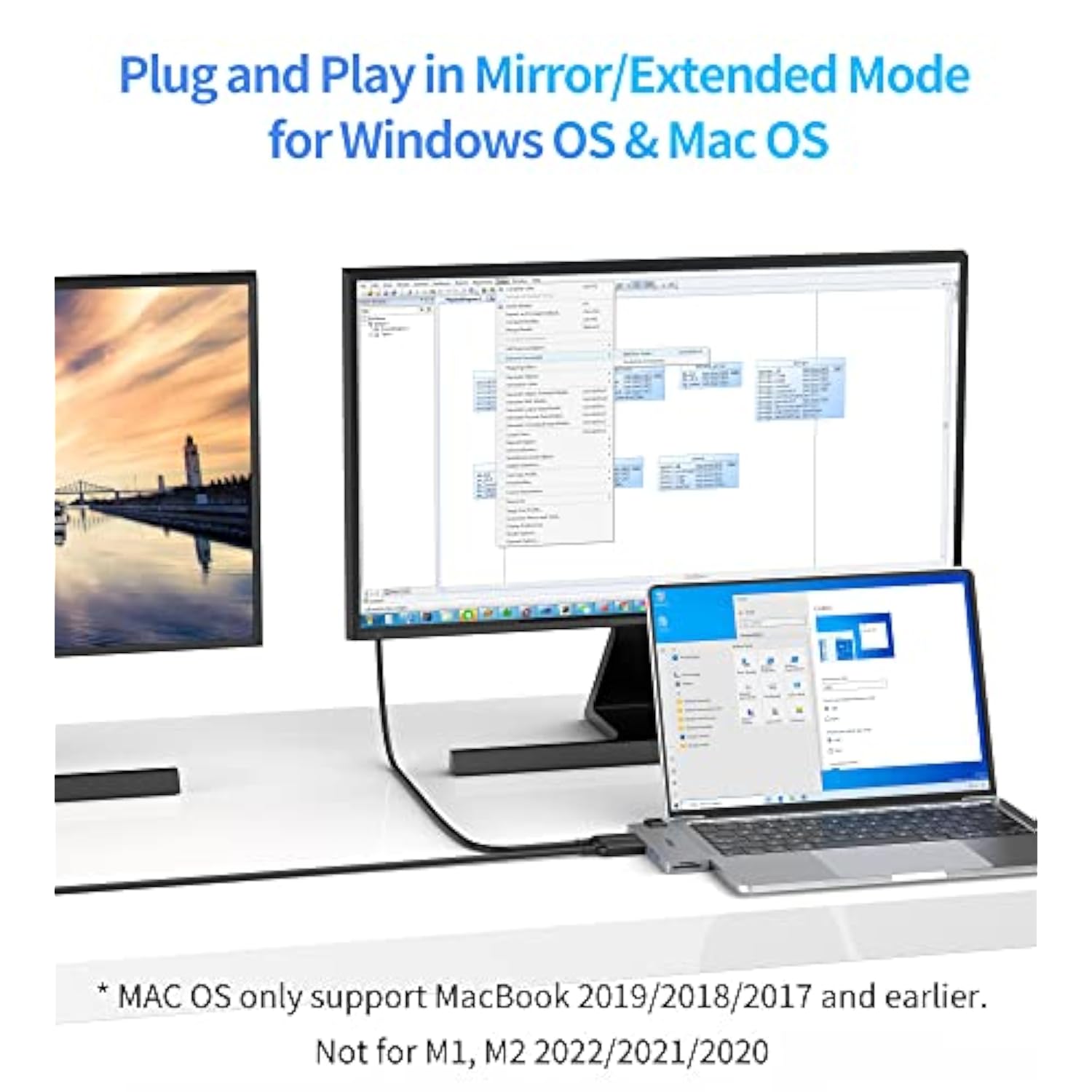 Usb C Hub Multiport Adapter For Macbook Pro 2019/2018/2017, 8 In 1 Usb C To Du