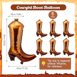 6 Pcs Cowboy Boot Balloons Bulk 25.6 Inch Large Cowgirl Rodeo Western Foil Jumbo Balloons Decor For Bachelorette, Birthday, Boots On The Ground, Disco Party Supplies(Brown)