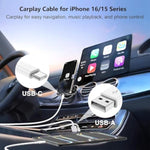 Usb C Car Charger For Iphone 16 15 Pro Max, 40W Dual Port Usb-C & Usb-A Car Fast Charging Adapter, 2X3Ft C To C Cable & A To C Carplay Cable For Iphone 16 15 Plus/16 15 Pro Max, Ipad, Samsung
