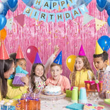 3 Pack 3.3 X 9.9 Ft Pink Foil Fringe Glitter Curtains Party Decorations, Tinsel Backdrop For Parties, Door Streamers For Birthday, Photo Booth Backdrops, Party Decor