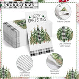 100 Pcs Christmas Tree Beverage Napkins Disposable Hand Towels For Bathroom 3 Ply Christmas Paper Napkins Xmas Tree Buffalo Plaid Napkins For Winter Holiday Wedding Birthday Party(Classic)