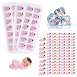 My Water Broke Baby Shower Game With 100 Mini Plastic Babies, 3 Ice Cube Trays, For Party Decorations Baby Shower Games (Pink)