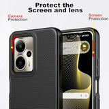 For At&T Motivate Pro 5G Case, Cricket Outlast 5G 2024 Phone Case, With Screen Protector, Dual Layer Shockproof Silicone Bumper, Non Slip Back, Heavy Duty Rugged Cell Phone Cover-Black