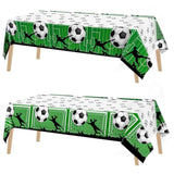 2 Pieces Soccer Party Tablecloth Plastic Soccer Themed Tablecover Disposable Rectangle Tablecloths Sports Themed Party Decoration For Soccer Birthday Supplies