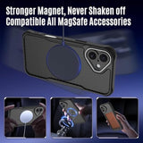 For Iphone 16 Case, With 2X Privacy Screen Protector, Compatible With Magsafe, [Camera Protection] [15Ft Drop Protection] Slim & Rugged Magnetic Phone Case For Iphone 16, Black