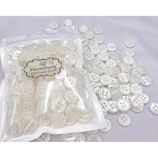 15Mm.(5/8") 4 Holes Off White Color Standard Shirt Buttons Round Flatb