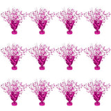 12 Pack Metallic Foil Spary Centerpieces for Tables, Hot Pink Centerpieces for Tables Decorations, Star Brust Table Centerpieces for Birthday Graduation Wedding Baby Shower Party