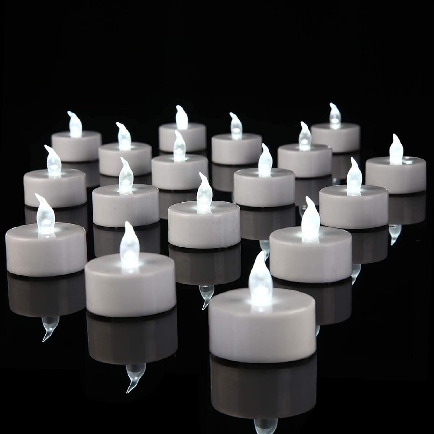24Pcs Flameless Tea Lights Candles Realistic Led Flickering Operated Pumkin Led Tealights Candles Long Lasting Electric Fake Candles Decoration For Party And Gifts Ideas