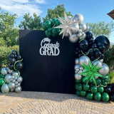 105pcs Black, Green & Silver Balloon Arch Kit with Star Balloons for Party Decor