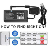 45W 19.5V 2.31A For Hp Laptop Charger Blue Tip, Hp Pavilion X360 11 13 15, Zbo