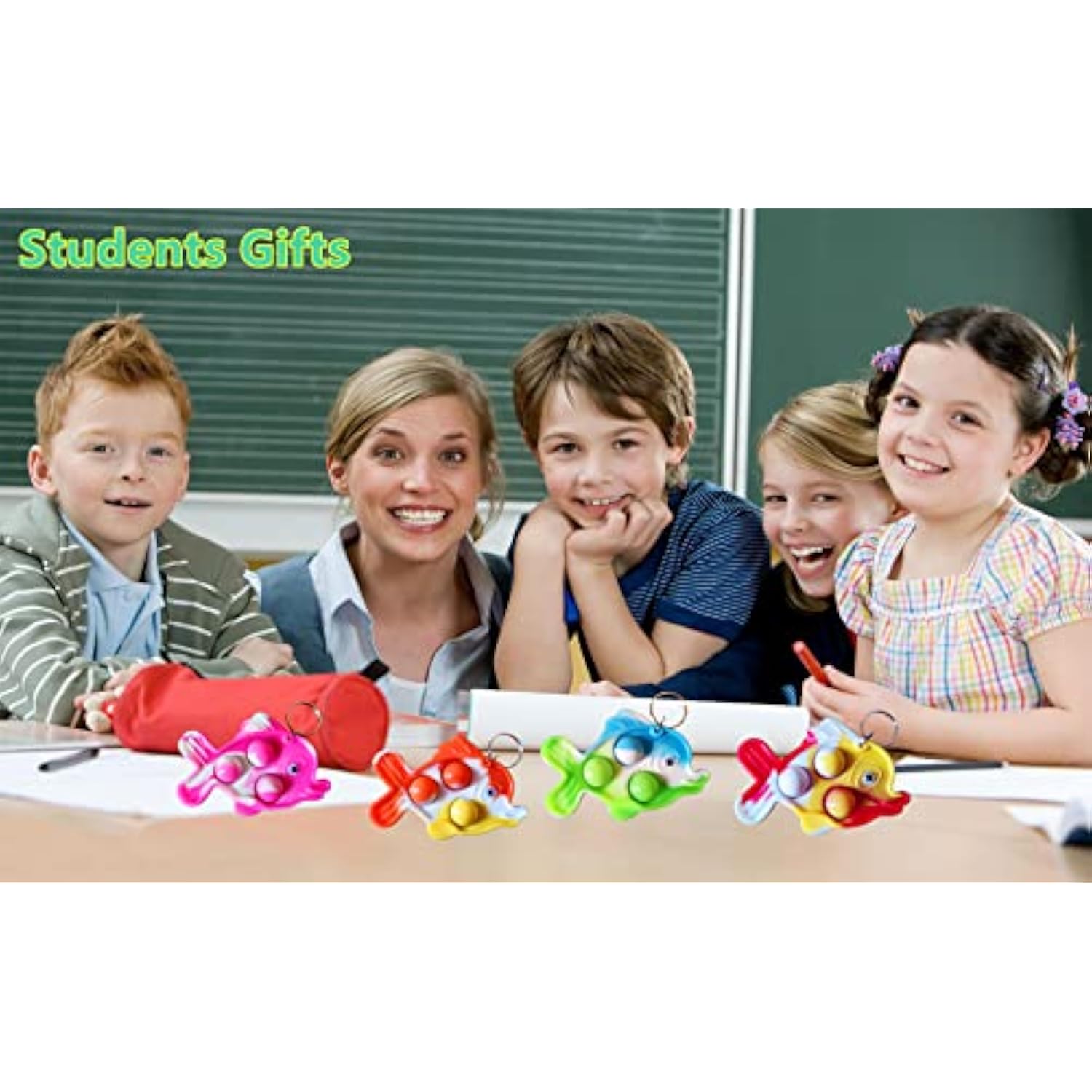 30 Packs Funny Summer Present Unique Mini Fish Assorted Fidgets Bubble Toys For Kids Children Classroom Students Gifts From Teacher,Birthday Party Favors
