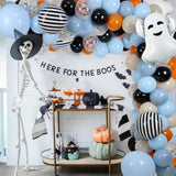 Halloween Baby Shower Balloon Arch Kit: Ghost, Bats & Retro Colors