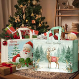 12 Pack Extra Large Christmas Gift Bags With Handles, Reusable Non-Woven Christmas Bags For Presents Wrapping Holiday Xmas Party Favors Supplies(16.7" X 12.6" X 6.7")