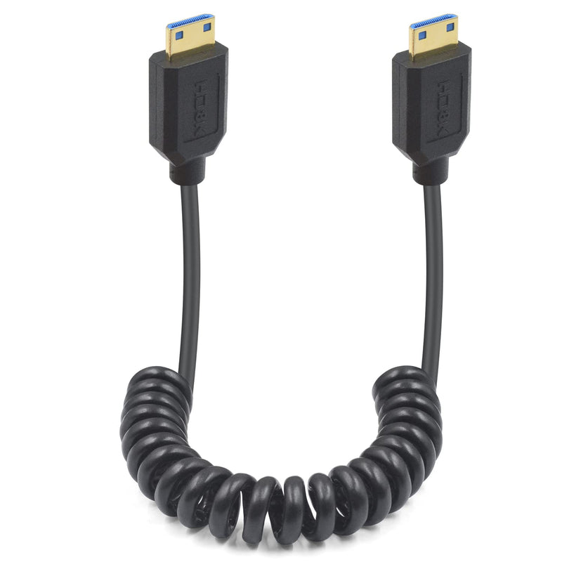 Dutttek 8K Mini Hdmi To Mini Hdmi Coiled Cable, 48Gbps Mini Hdmi 2.1 Cable, Ex