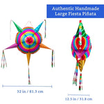 Mexican Piñata (Large 32 Inches) - Authentic Handmade Foldable Large Pinata For Birthday Party - Piñatas Para Cumpleaños - Fiesta Piniata - Mexican Star Pinata - Cinco De Mayo Pinatas