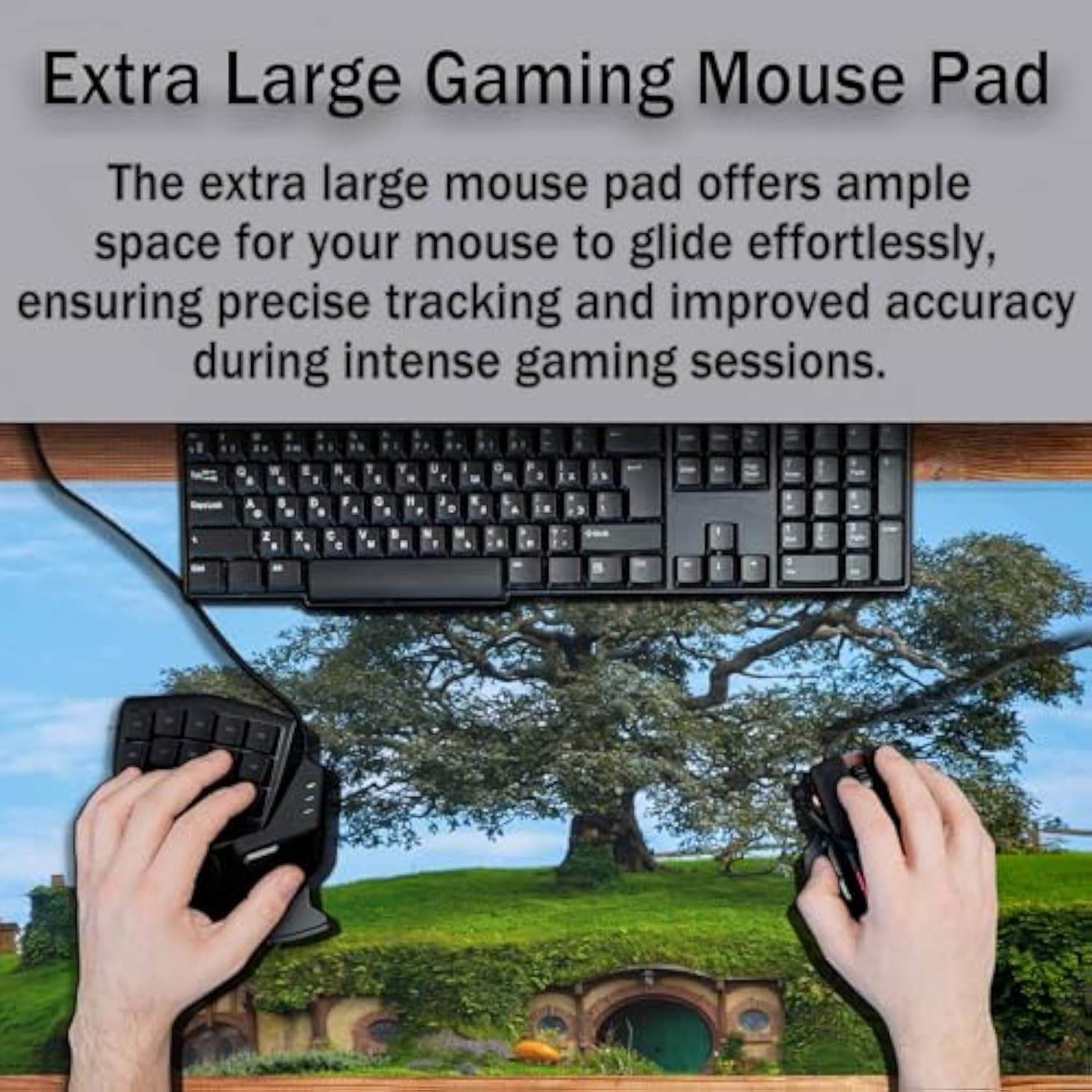 The Oak In The Shire Large Gaming Mouse Pad Long Mousepad Non-Slip Rubber Base Keyboard Mat For Desk,Office,Home 35.4"X15.7"