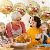 Thanksgiving Balloons 10Pcs 22Inch Orange Turkey 4D Foil Balloons for Fall Party Decor