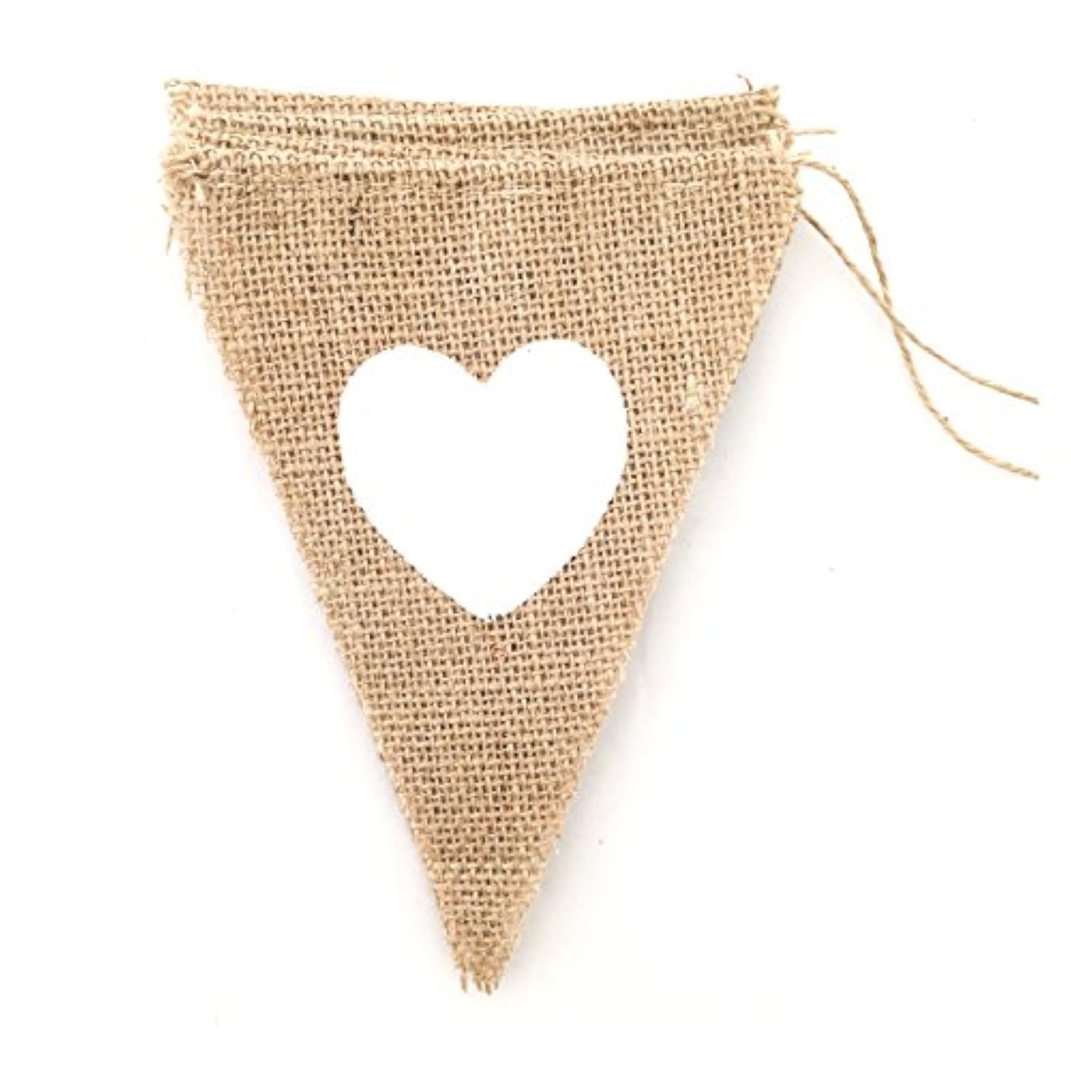 Burlap Bunting Banner Triangle Heart Mr Mrs